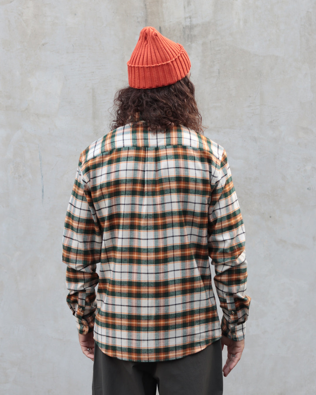 Dirleton Shirt In Ecru / Saffron Check Japanese Brushed Plaid