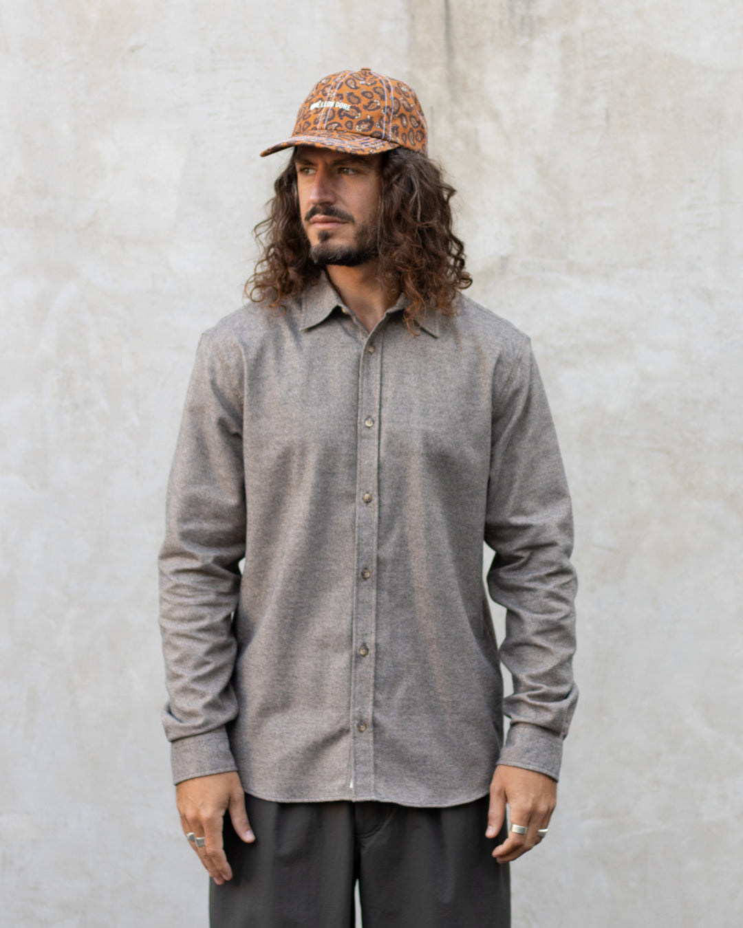 Dirleton Shirt In Peat Marl Mouline Cotton