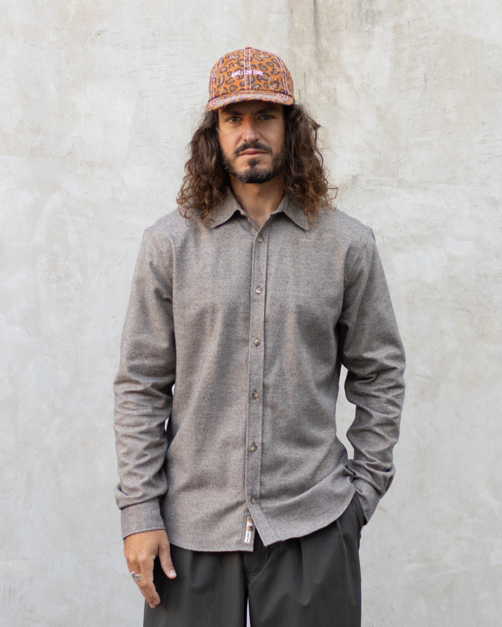 Dirleton Shirt In Peat Marl Mouline Cotton