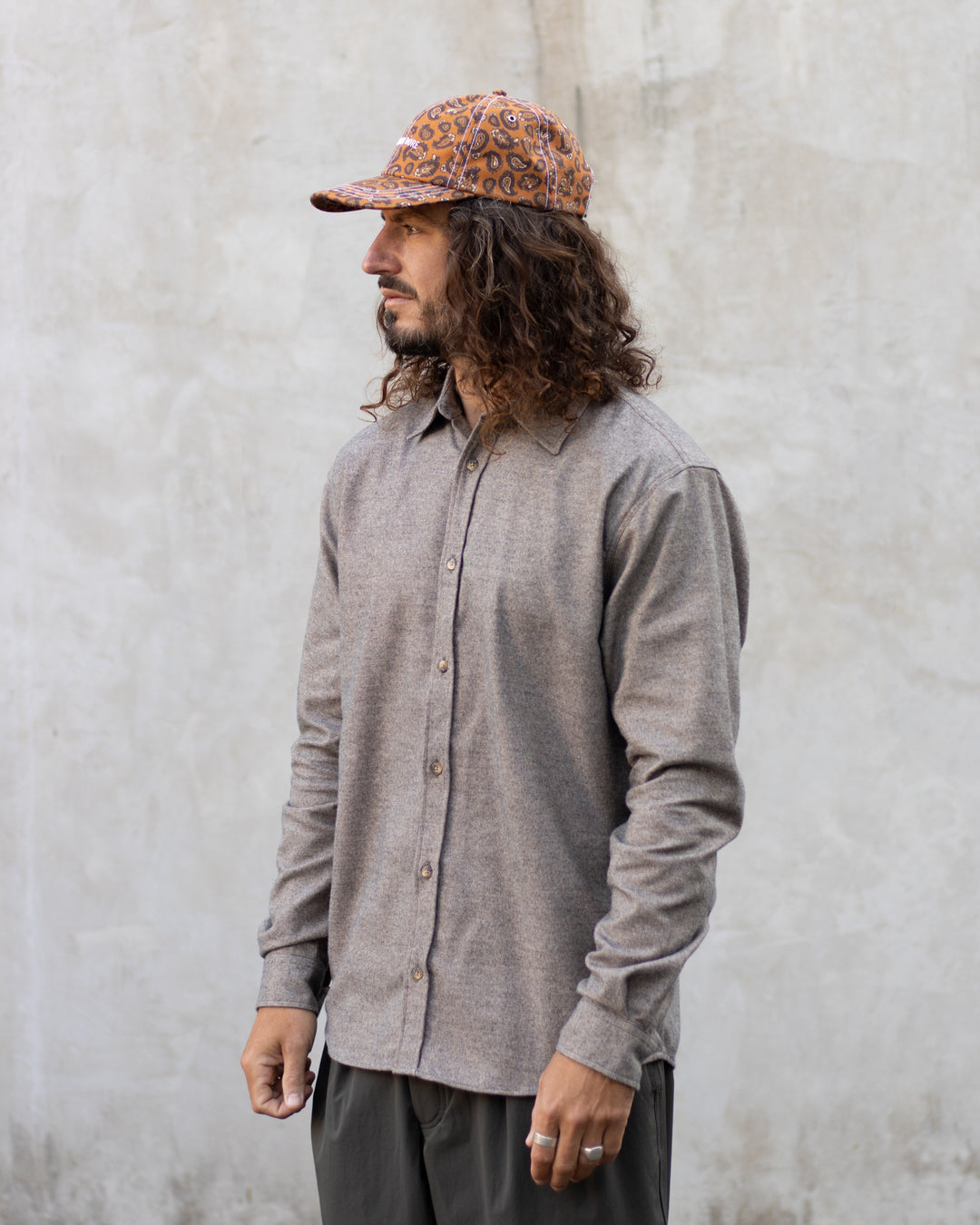 Dirleton Shirt In Peat Marl Mouline Cotton