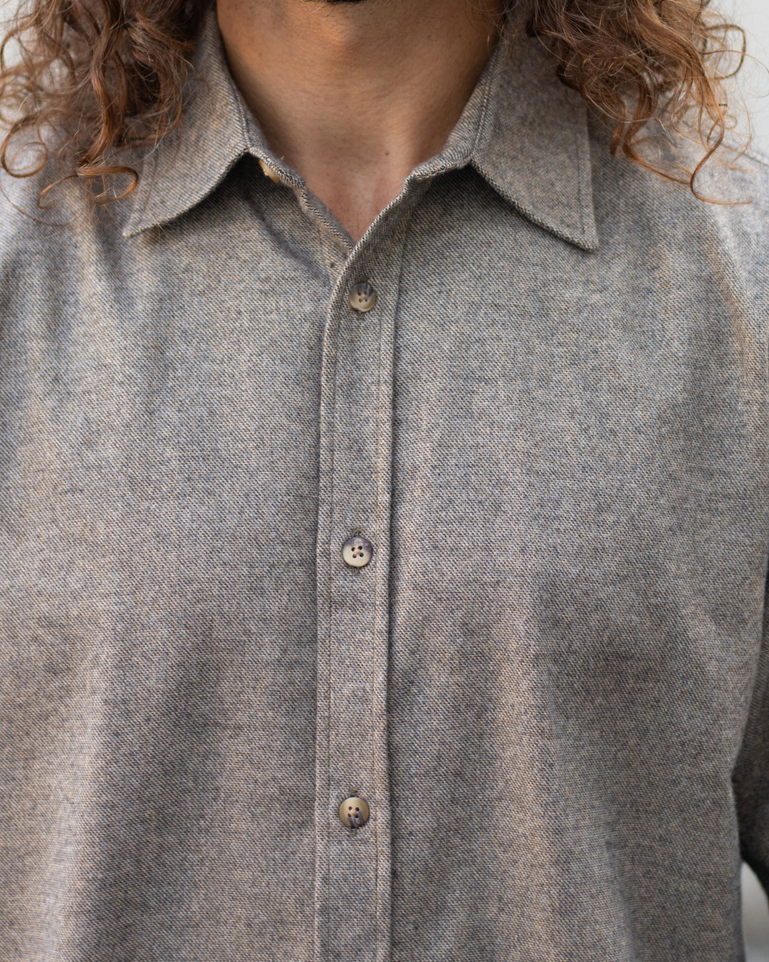 Dirleton Shirt In Peat Marl Mouline Cotton