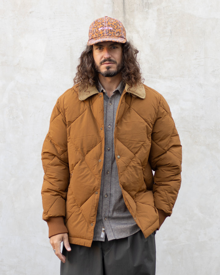 Dunbar Padded Jacket In Tobacco Recycled Nylon