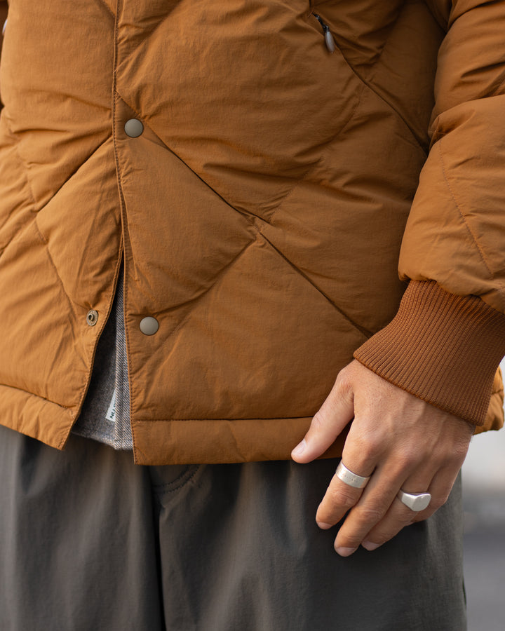 Dunbar Padded Jacket In Tobacco Recycled Nylon