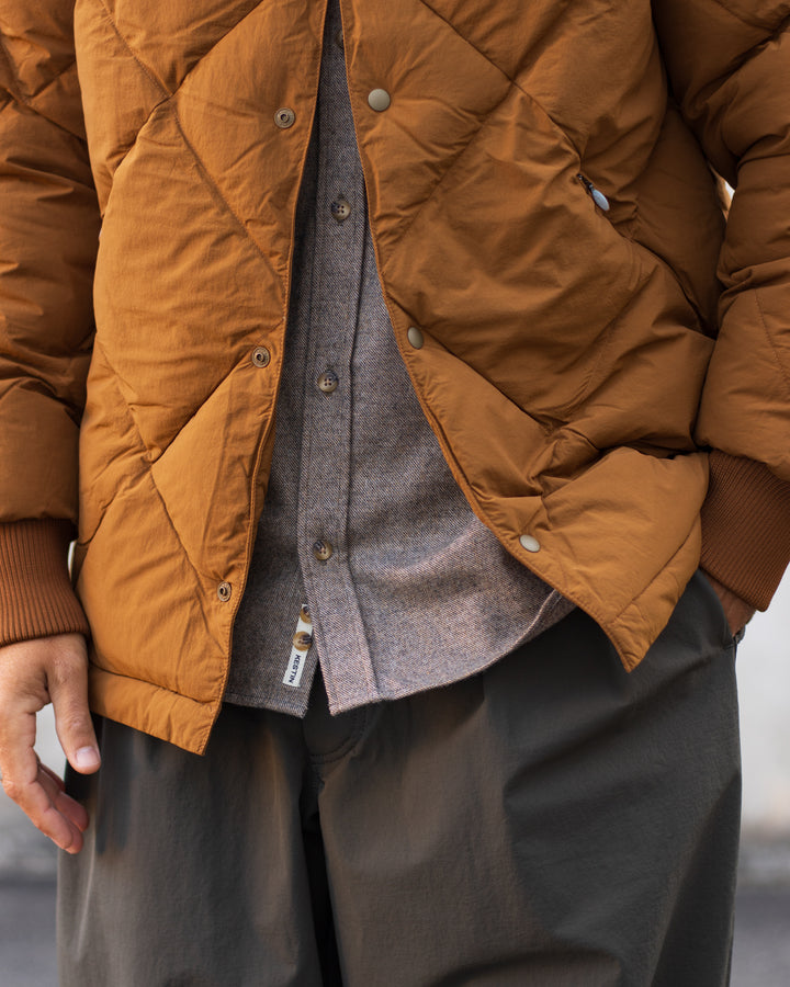 Dunbar Padded Jacket In Tobacco Recycled Nylon