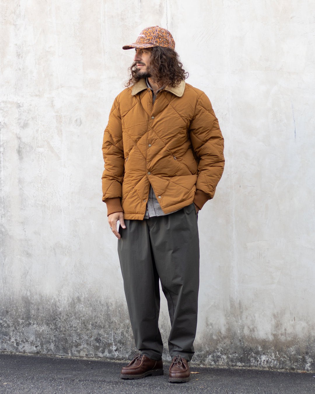 Dunbar Padded Jacket In Tobacco Recycled Nylon