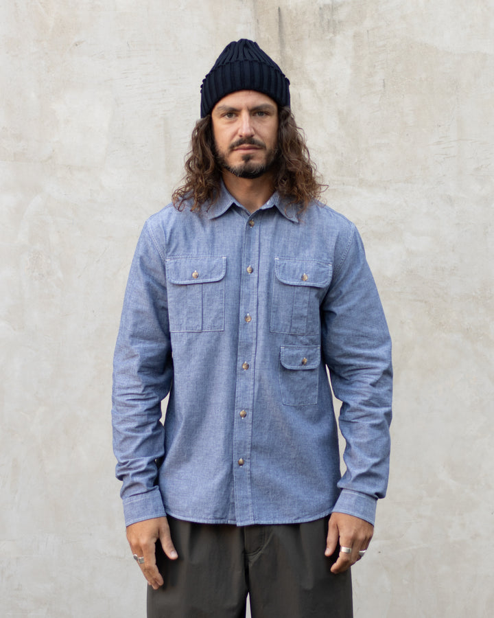 Kinnaird Shirt In Chambray Organic Cotton