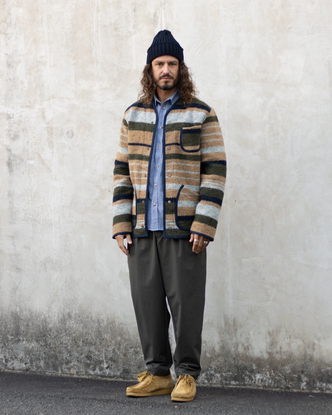 Neist Cardigan In Stripe Italian Wool