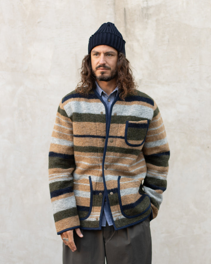 Neist Cardigan In Stripe Italian Wool