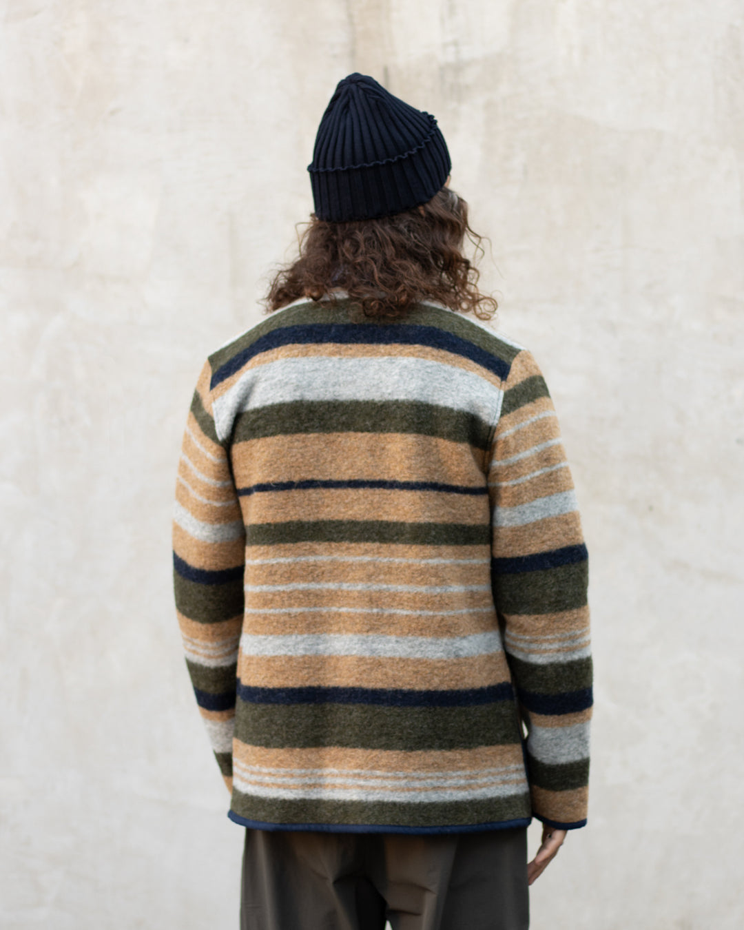 Neist Cardigan In Stripe Italian Wool