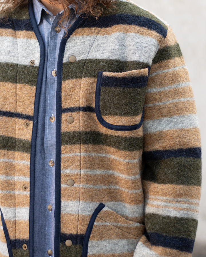 Neist Cardigan In Stripe Italian Wool