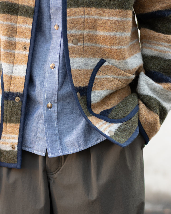 Neist Cardigan In Stripe Italian Wool