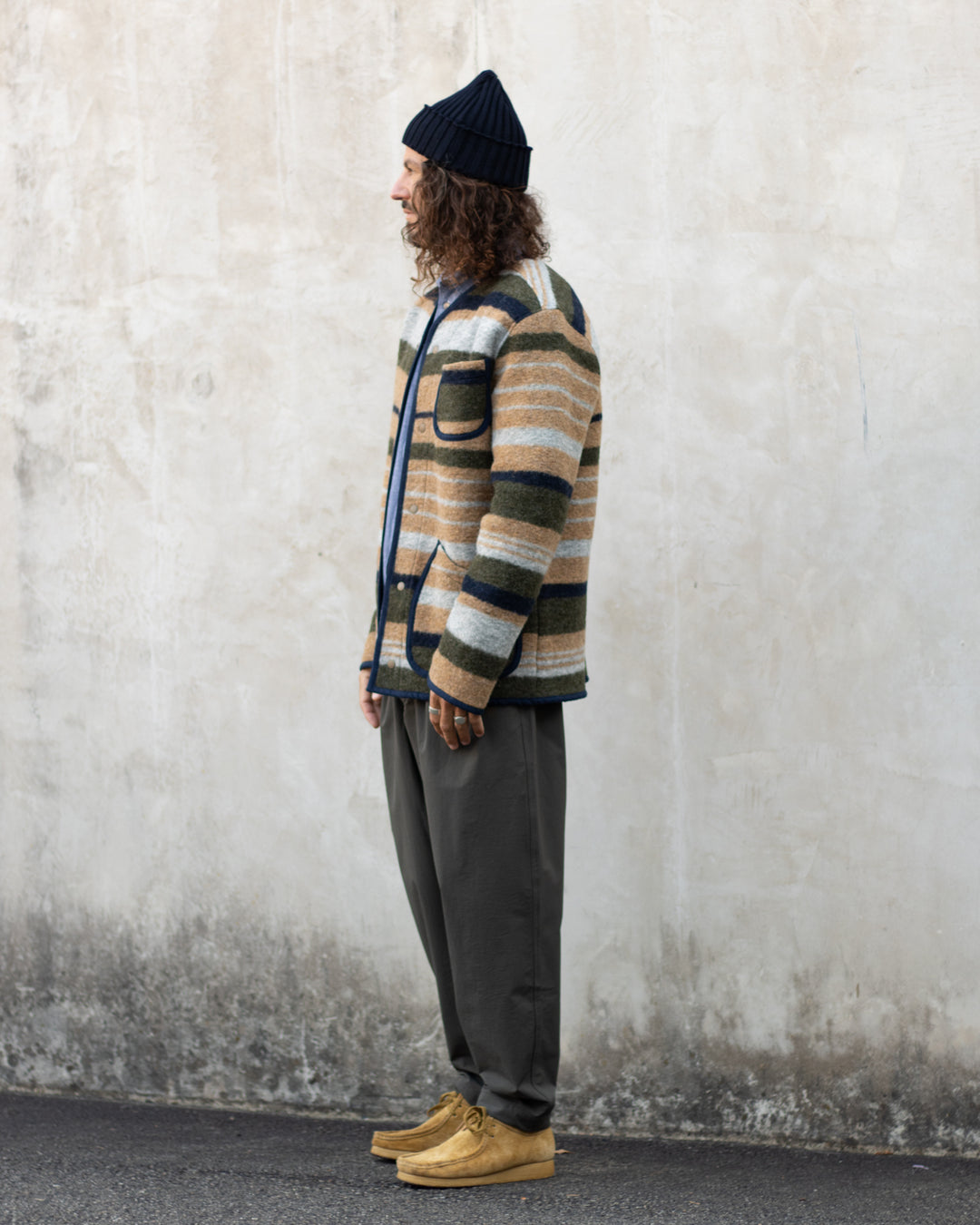 Neist Cardigan In Stripe Italian Wool