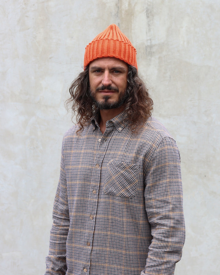 Singer Houndstooth Flannel Shirt Brown/Blue