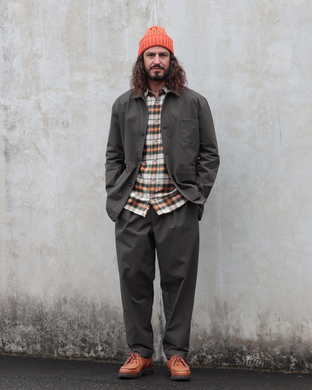 Dirleton Shirt In Ecru / Saffron Check Japanese Brushed Plaid