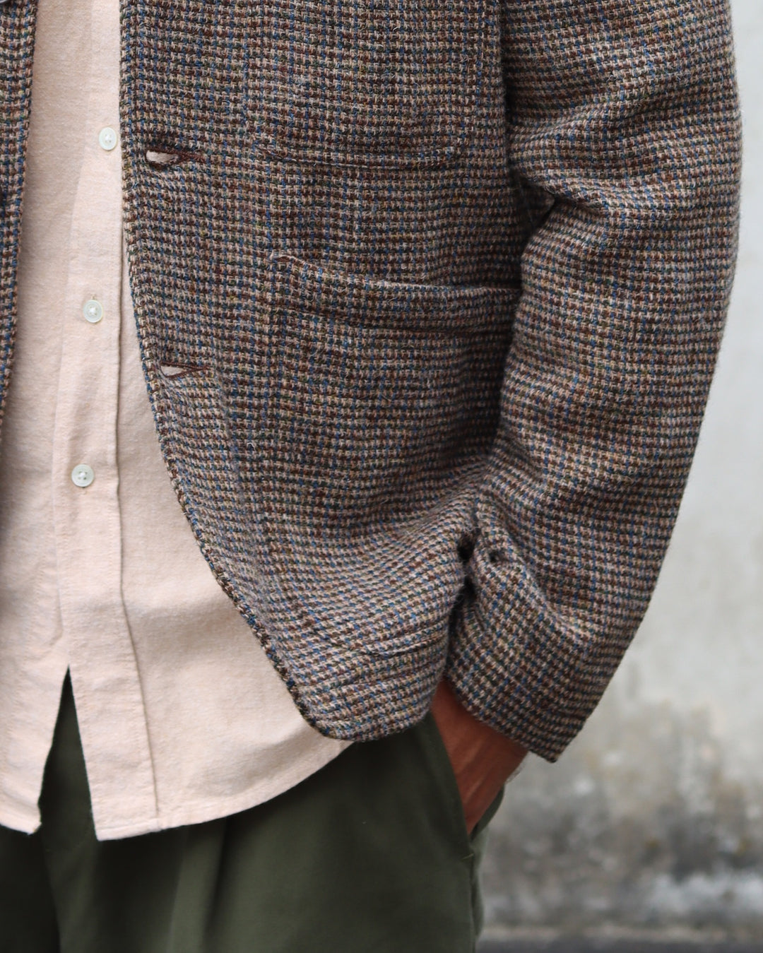 Bakers C Jacket Harris Tweed Plaid Brown