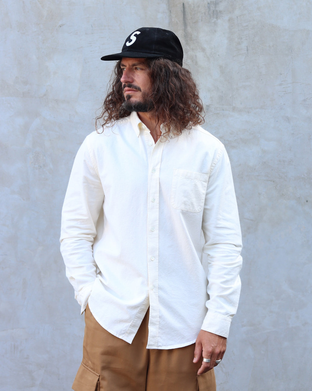 Brushed Oxford Shirt Ecru