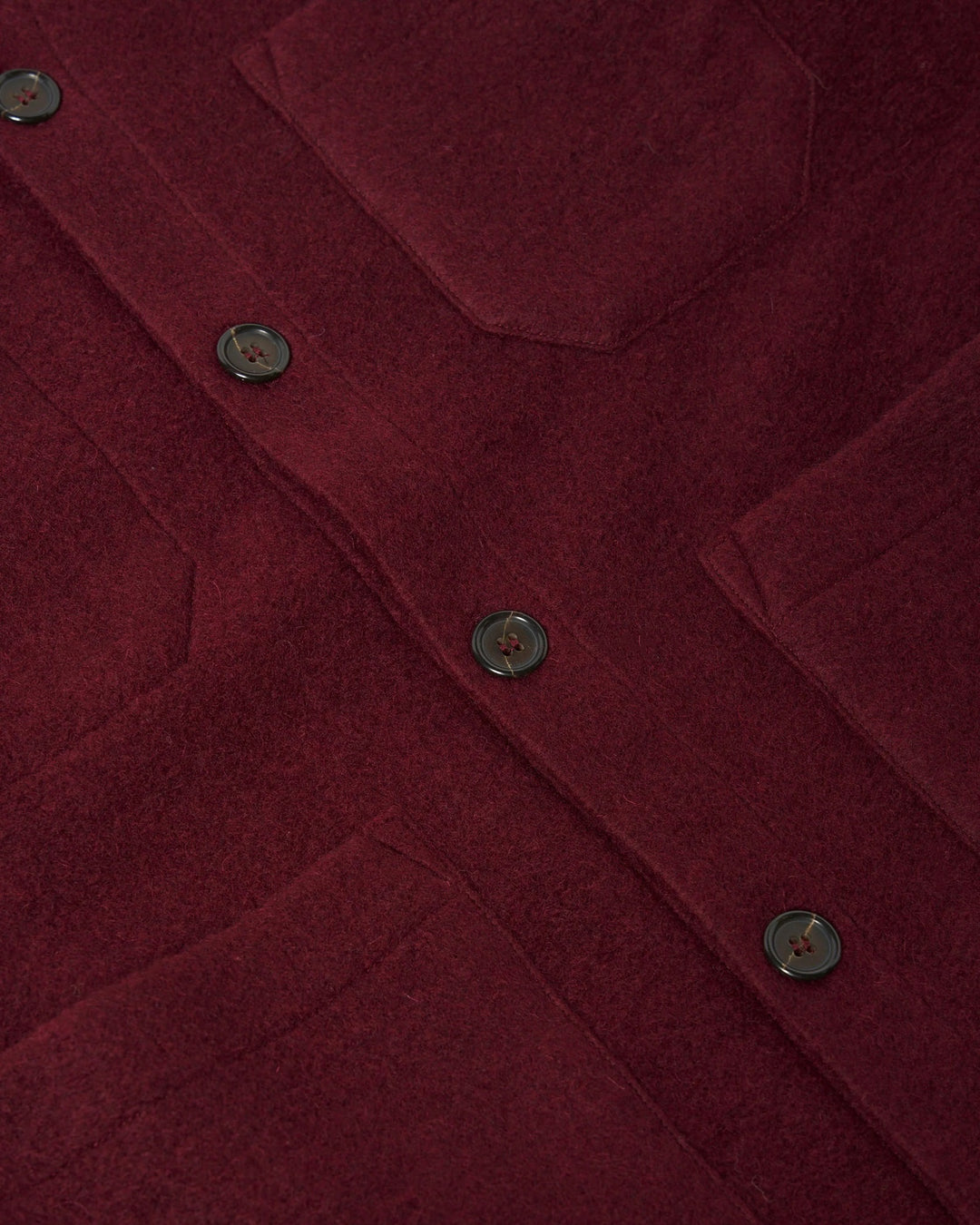 Cardigan Wool Fleece Deep Red