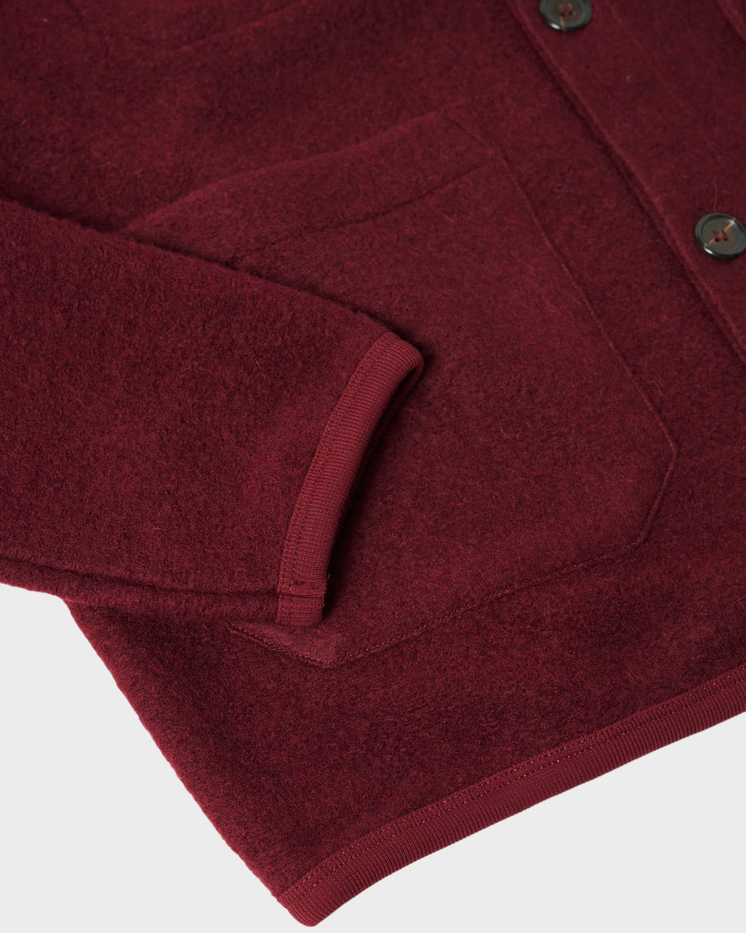 Cardigan Wool Fleece Deep Red