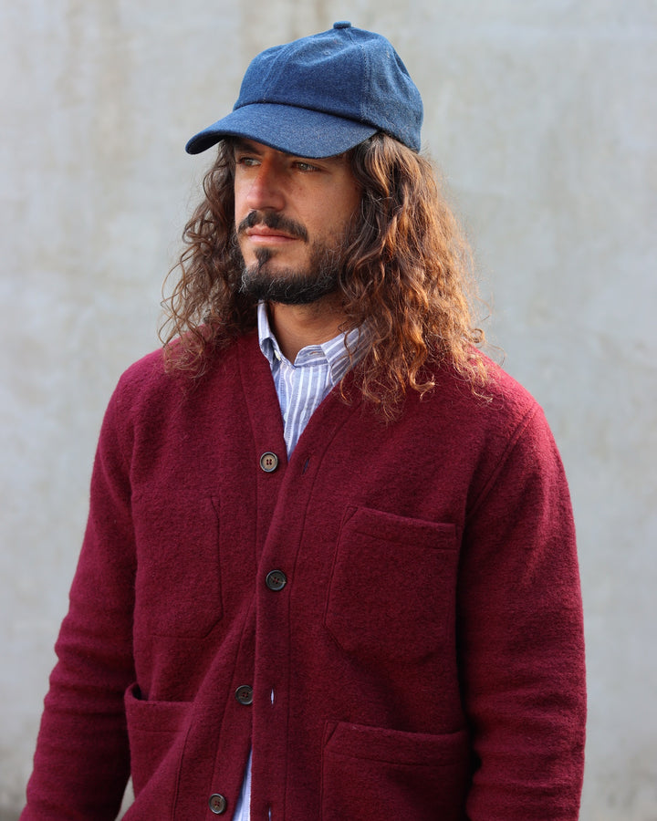 Cardigan Wool Fleece Deep Red