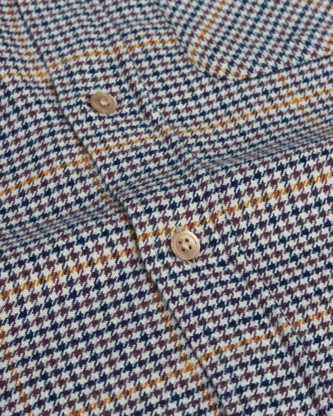 Singer Houndstooth Flannel Shirt Brown/Blue