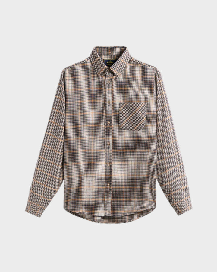 Singer Houndstooth Flannel Shirt Brown/Blue