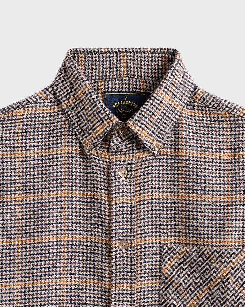 Singer Houndstooth Flannel Shirt Brown/Blue