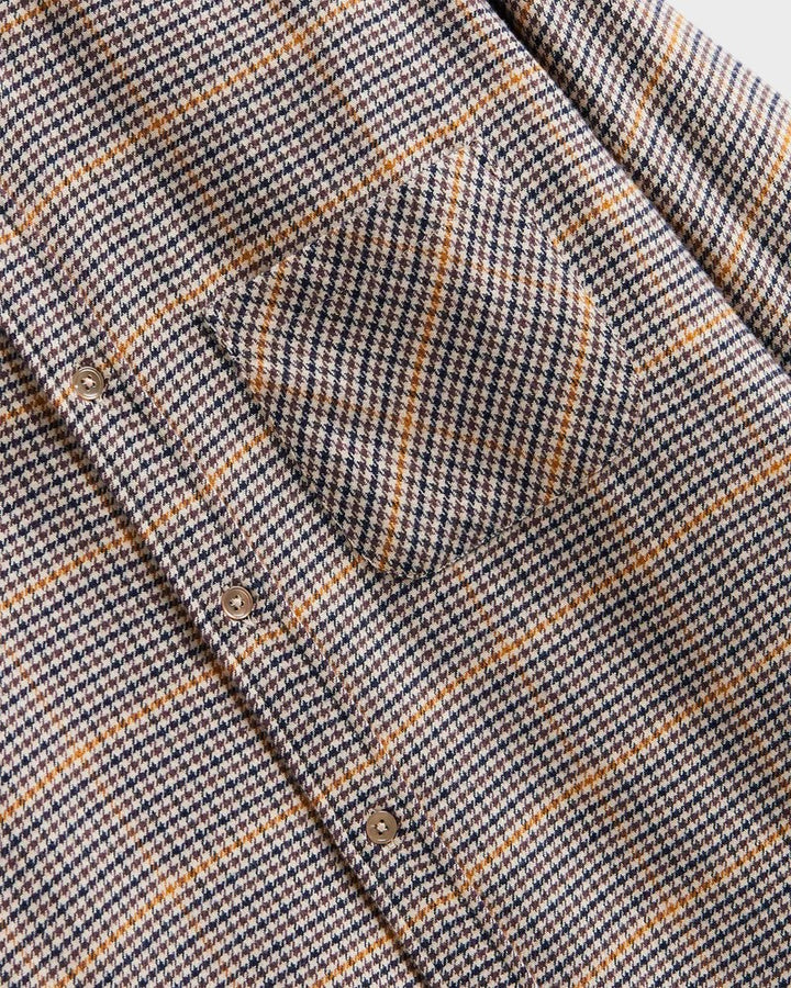 Singer Houndstooth Flannel Shirt Brown/Blue