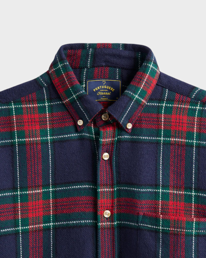 Faru Plaid Flannel Shirt Blue