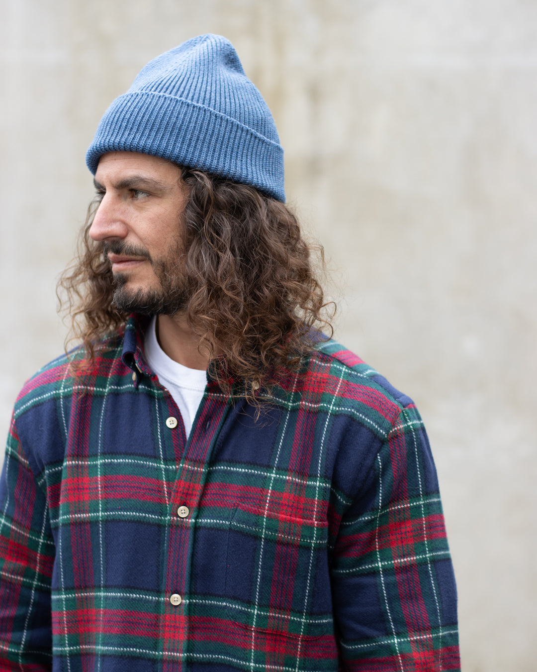 Faru Plaid Flannel Shirt Blue