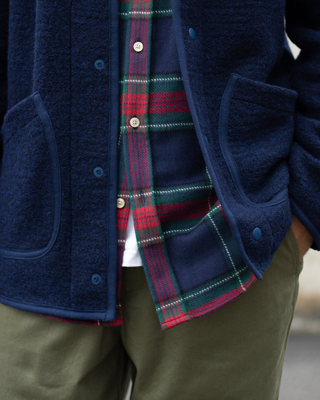 Faru Plaid Flannel Shirt Blue