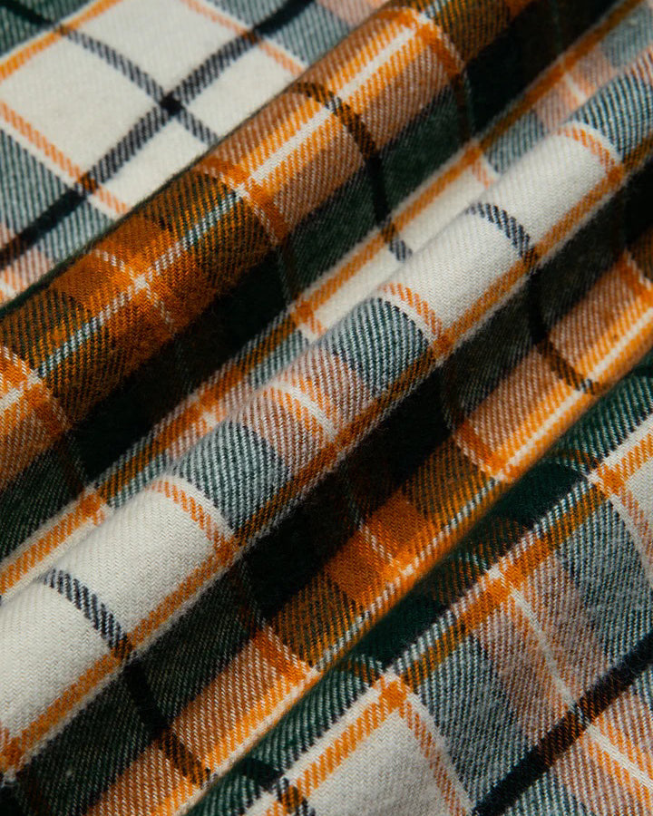 Dirleton Shirt In Ecru / Saffron Check Japanese Brushed Plaid