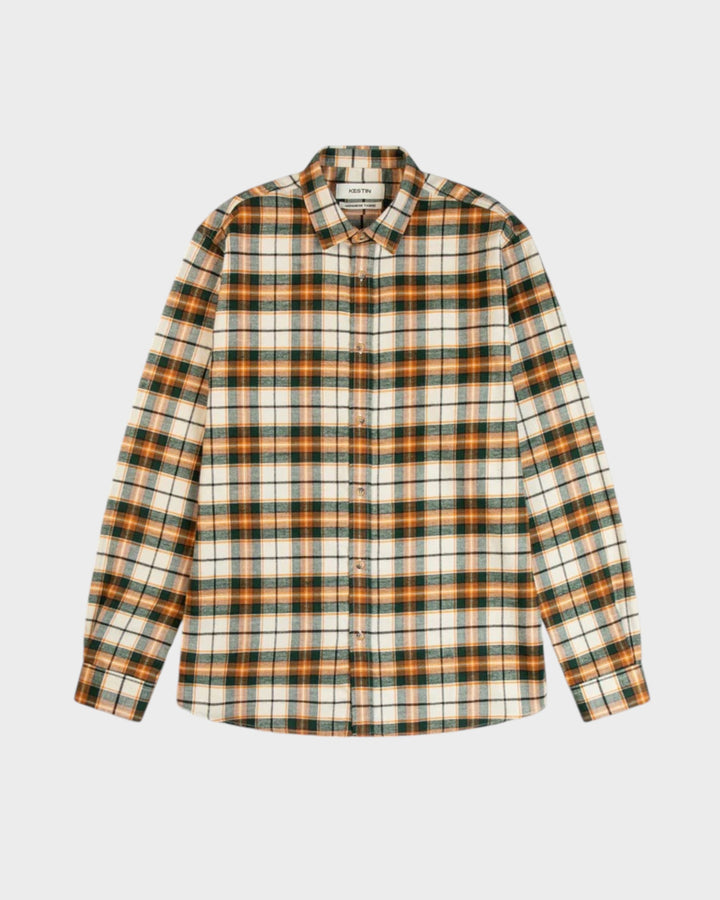 Dirleton Shirt In Ecru / Saffron Check Japanese Brushed Plaid