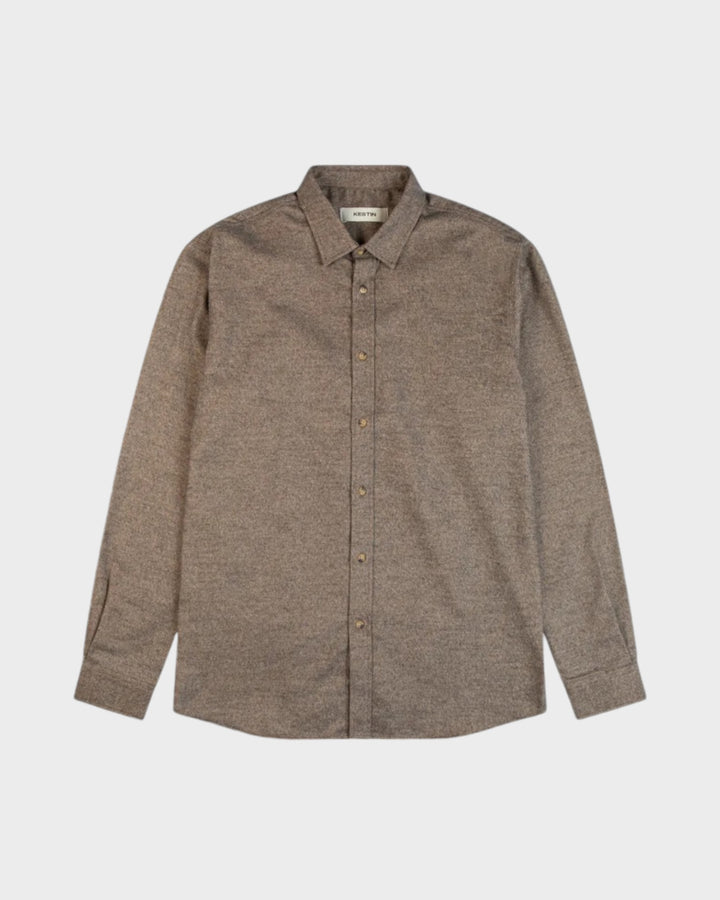 Dirleton Shirt In Peat Marl Mouline Cotton