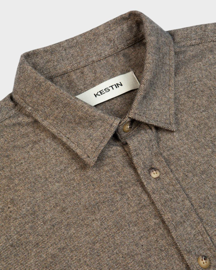 Dirleton Shirt In Peat Marl Mouline Cotton