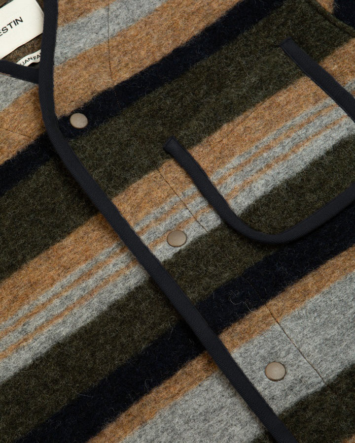 Neist Cardigan In Stripe Italian Wool