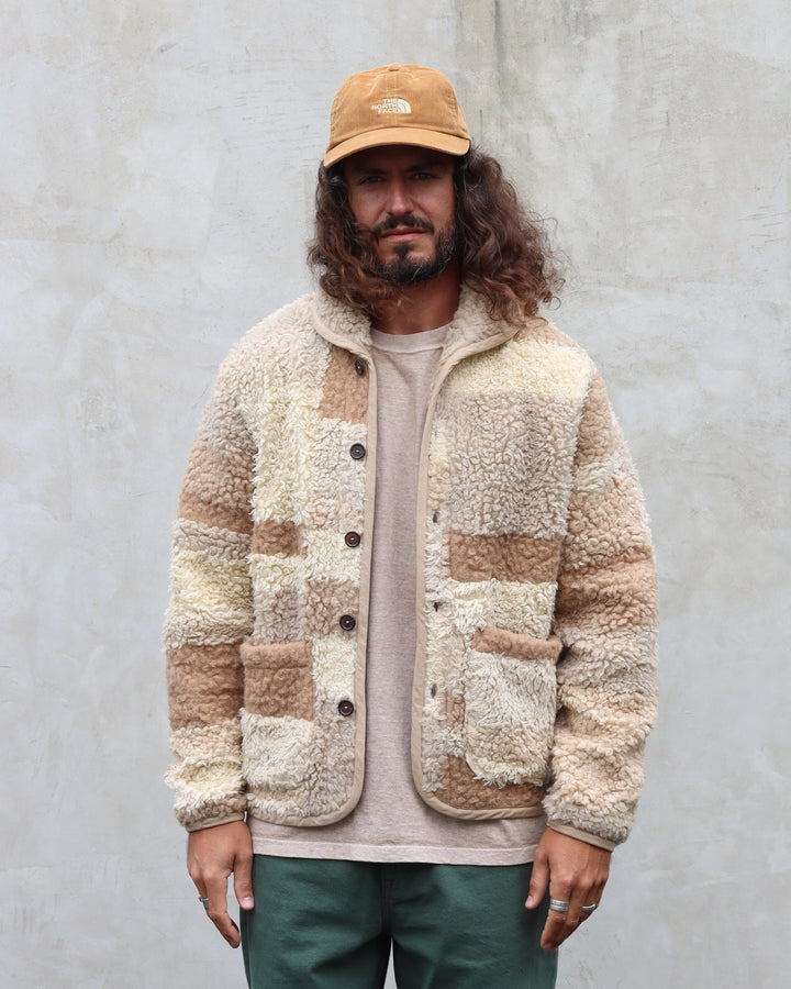 Lancaster Jacket Patchwork Fleece Sand