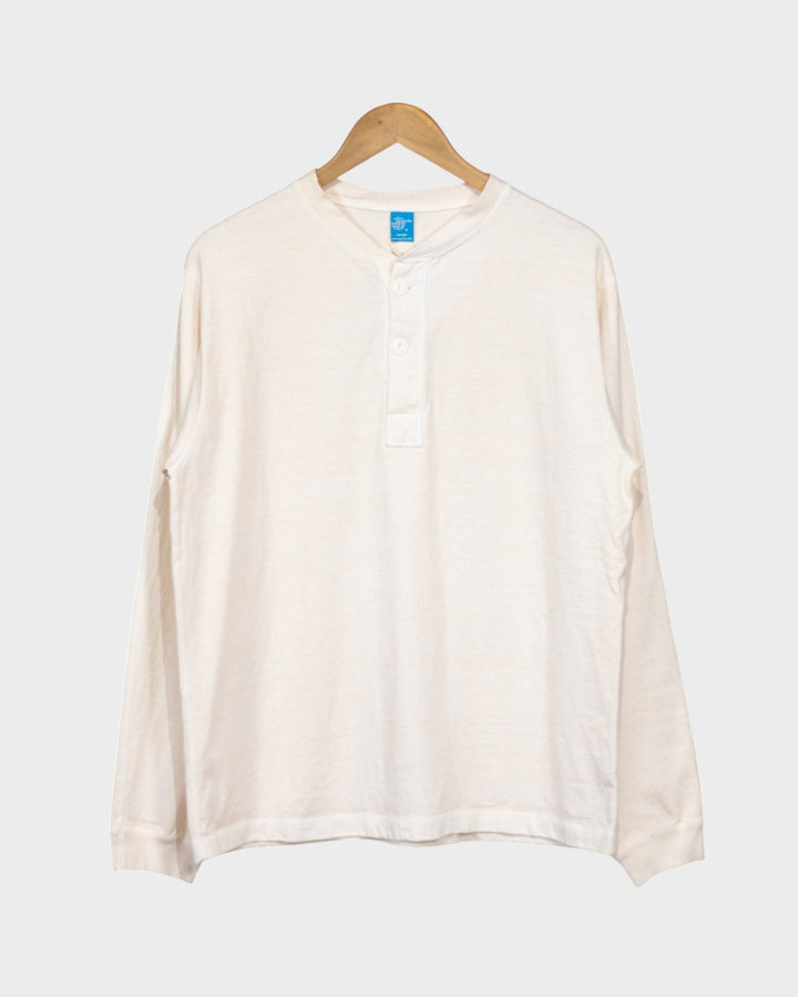 Long Sleeve Heavy Henley Tee P-Natural