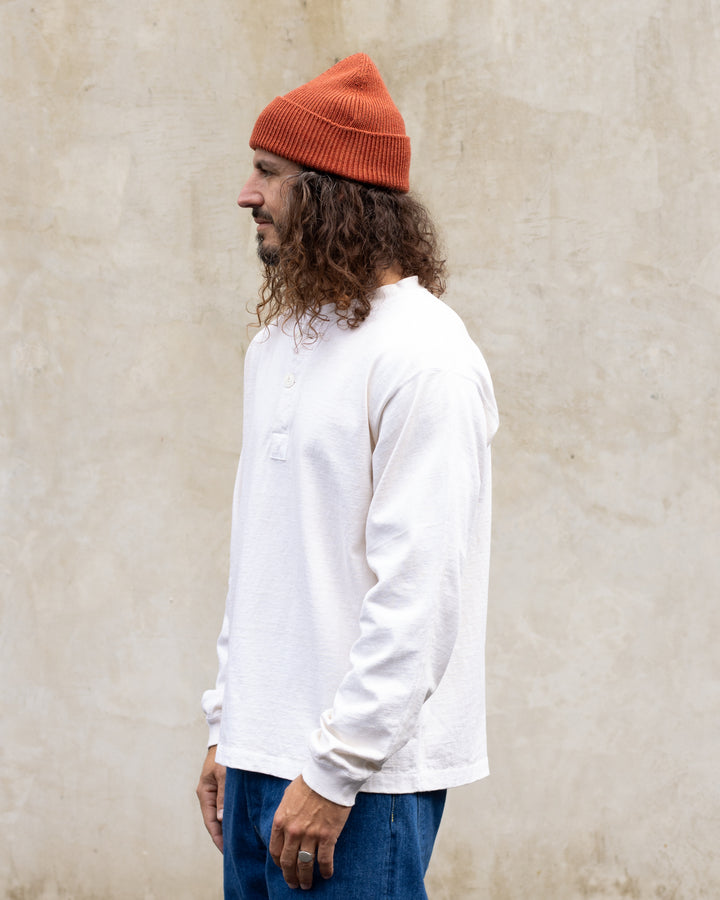 Long Sleeve Heavy Henley Tee P-Natural