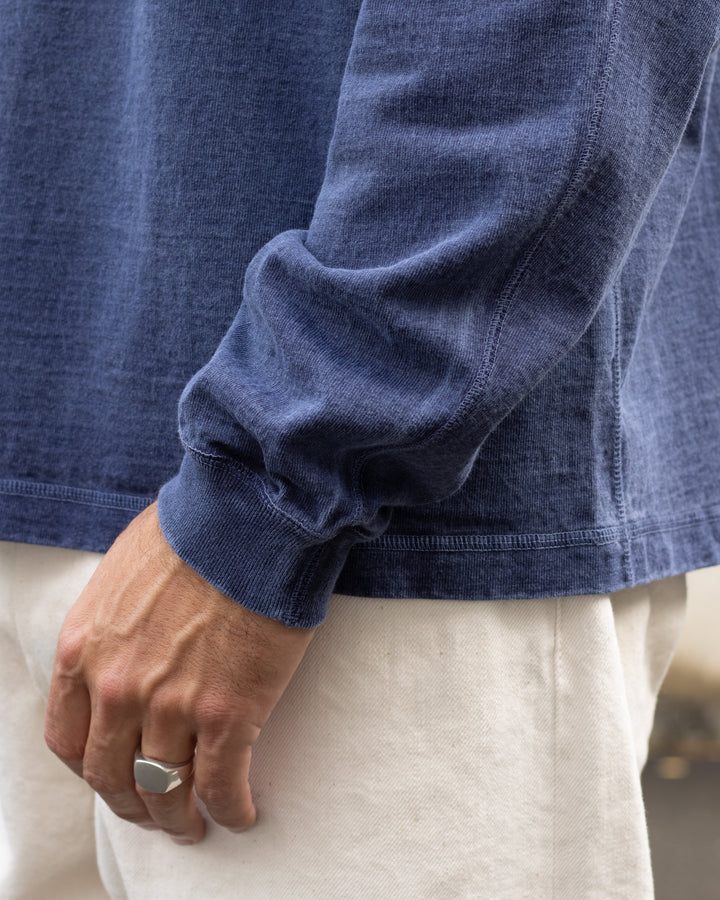 Long Sleeve Heavy Henley Tee P-Navy