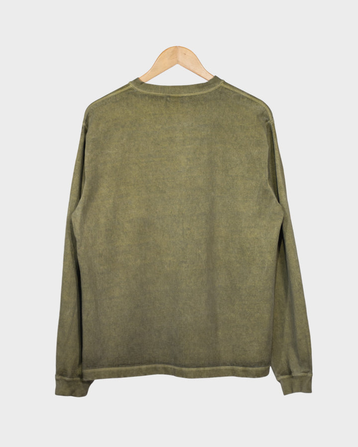 Long Sleeve Heavy Henley Tee P-Sage