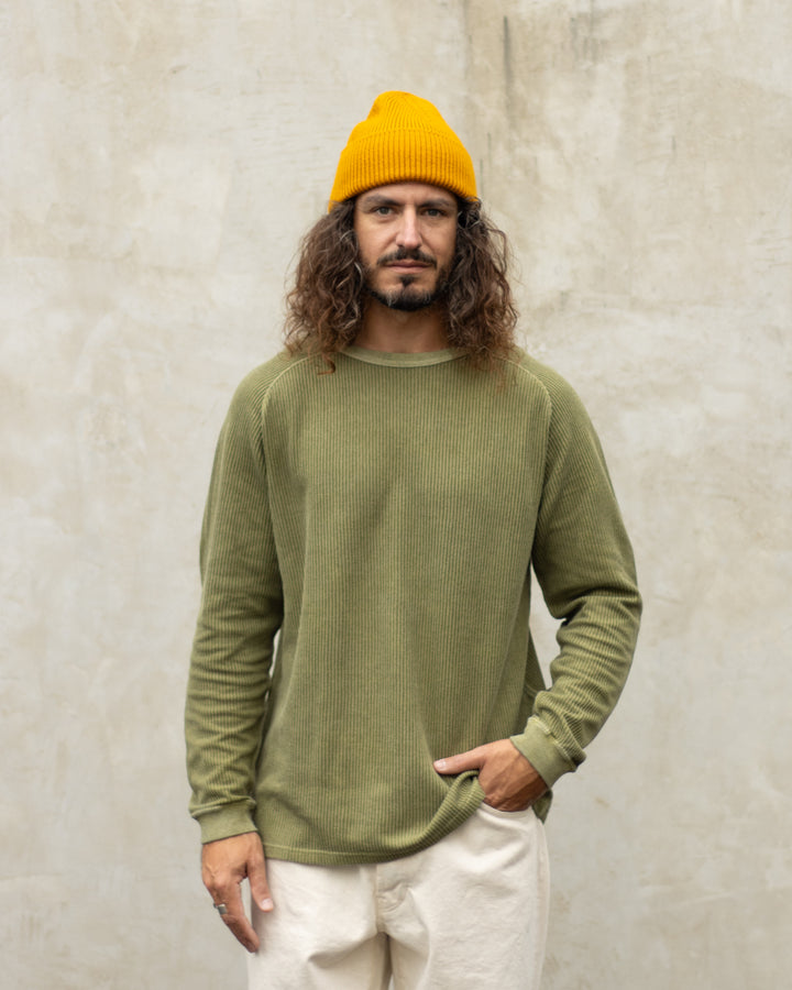 Long Sleeve Rib Knit P-Sage