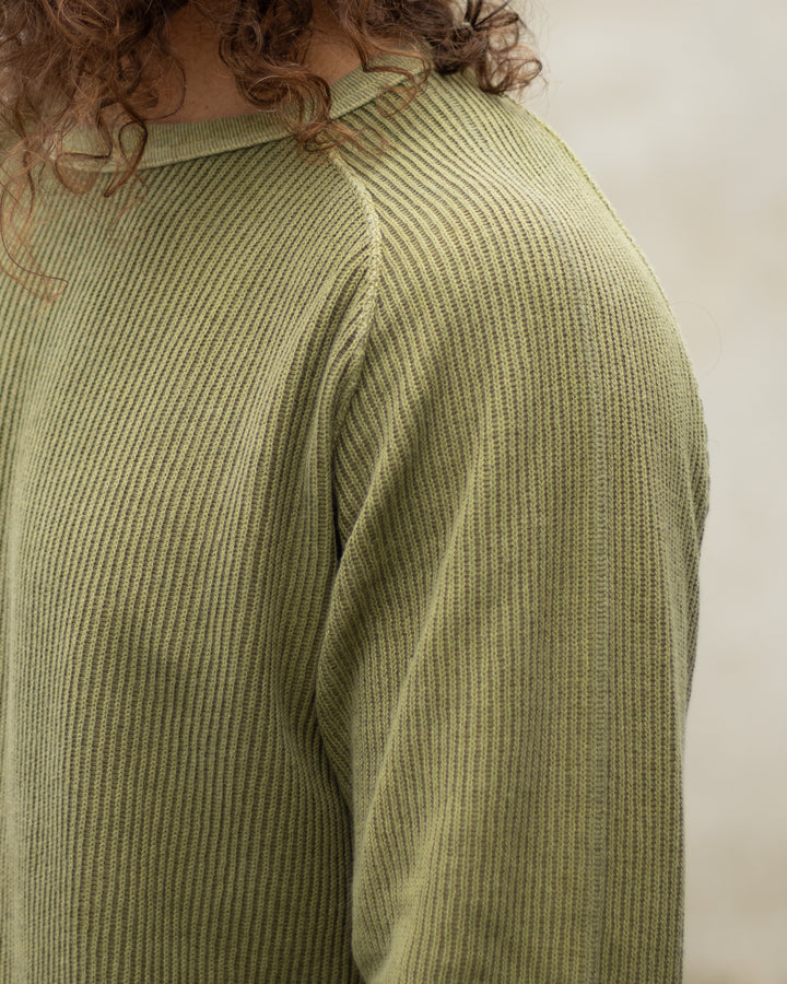 Long Sleeve Rib Knit P-Sage