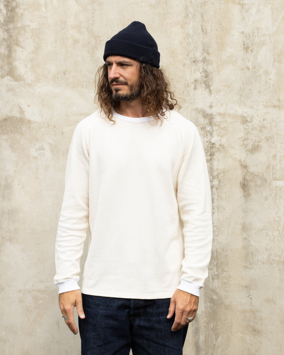 Long Sleeve Rib Knit P-Natural