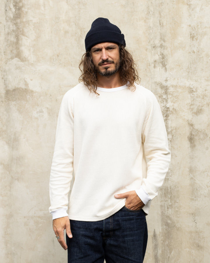 Long Sleeve Rib Knit P-Natural