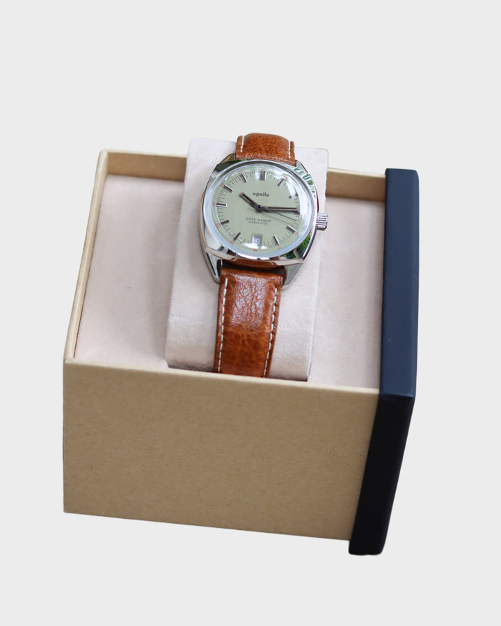 Montre Apollo Silver Khaki sand brown