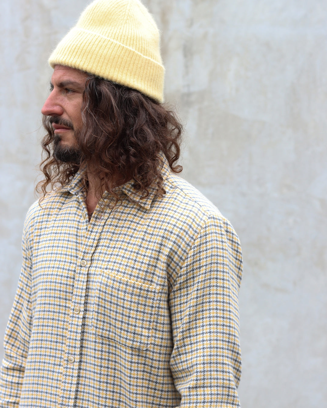 Plate Plaid Flannel Shirt Grey/Yellow