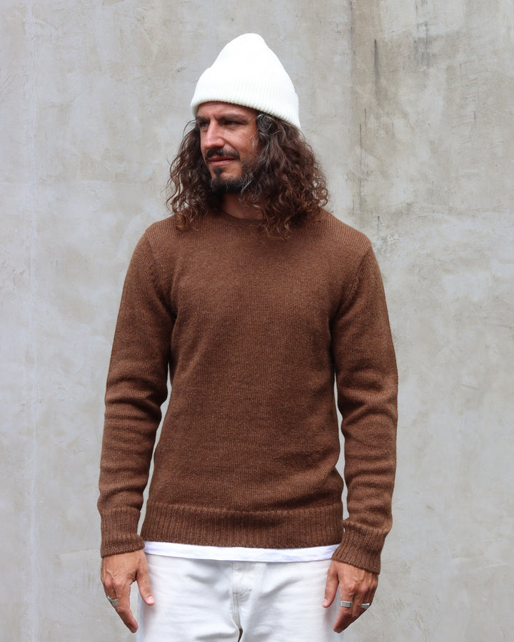 Pull Col rond Alpaga Espresso