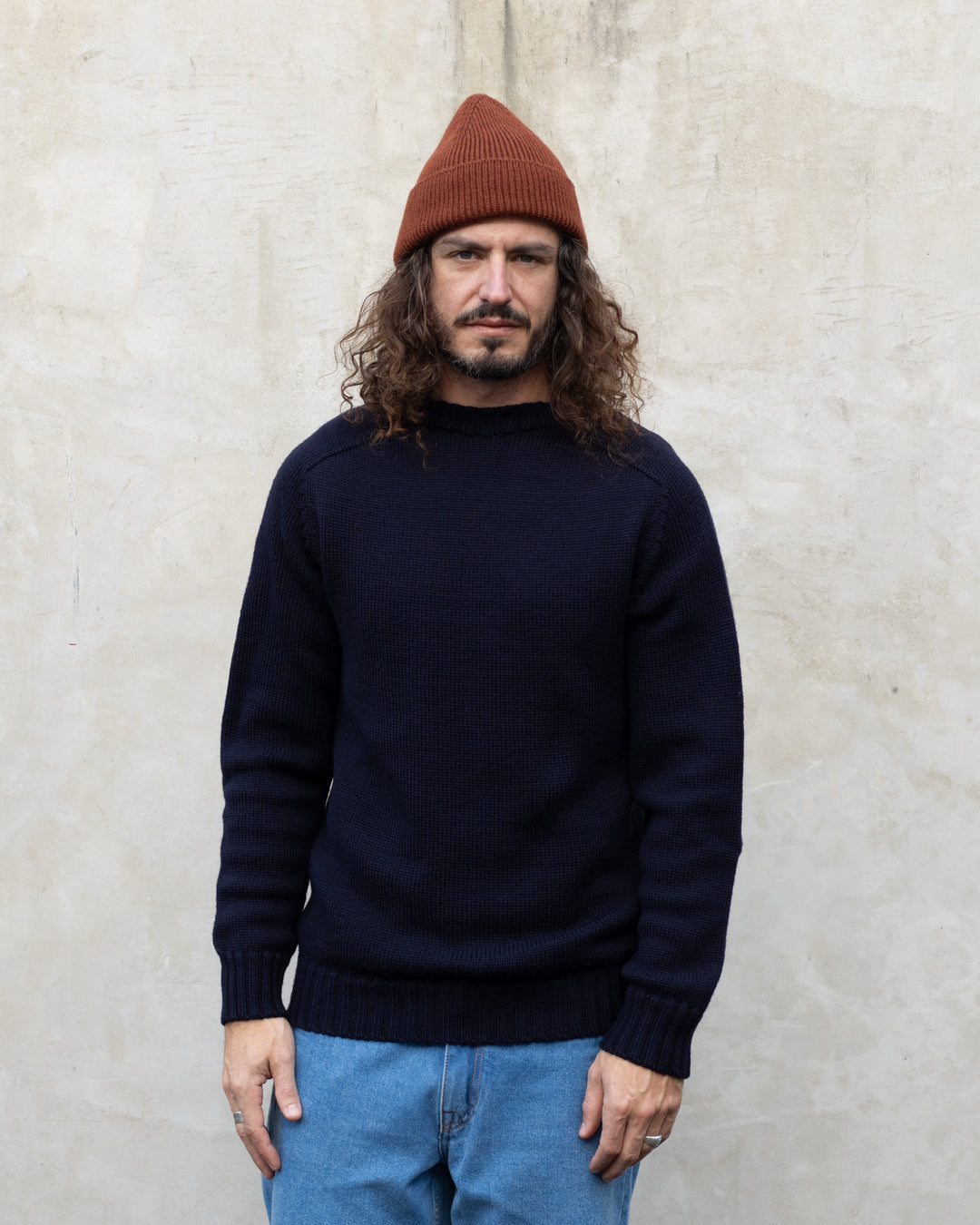 Pull Garbis Col Rond Marine