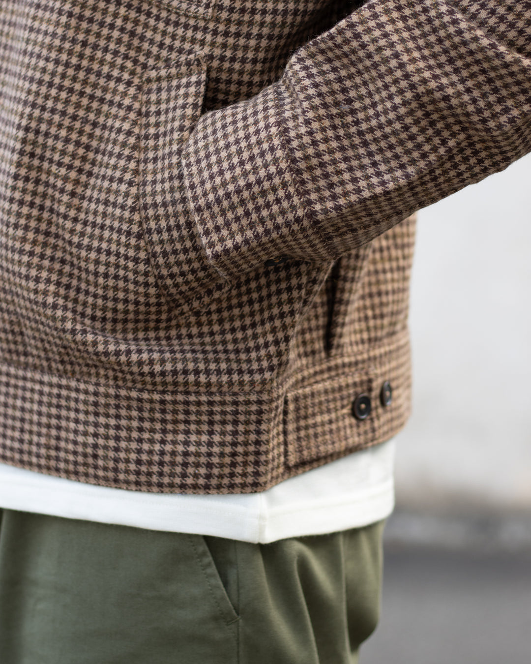 Rose Bowl Jacket Houndstooth Tweed Sand