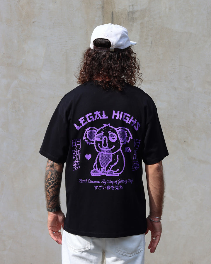 T-shirt Legal Highs Black Garment Washed